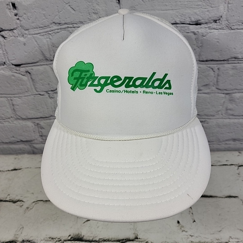 Vintage Trucker Hat Fitzgerald Casino Las Vegas Snapback Nissin Cap Shamrock